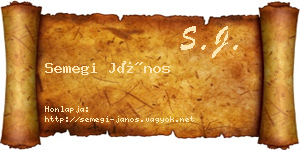 Semegi János névjegykártya