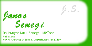 janos semegi business card